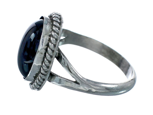 Sterling Silver Onyx Native American Ring Size 8-1/4 JX129251